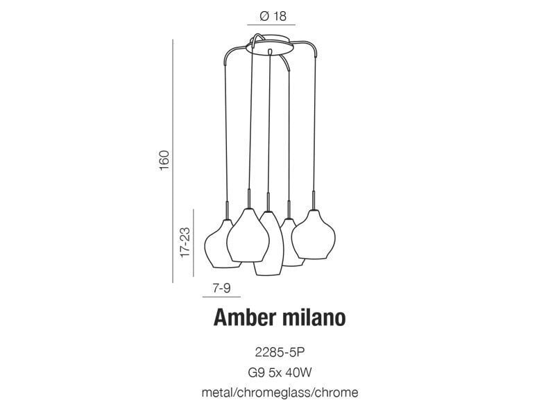 Riippuvalaisin AZzardo Amber Milano AZ0722 hinta ja tiedot | Riippuvalaisimet | hobbyhall.fi