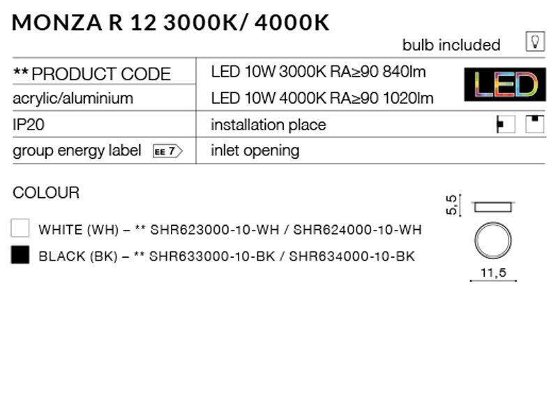 Kattovalaisin AZzardo Monza r AZ2258 hinta ja tiedot | Kattovalaisimet | hobbyhall.fi