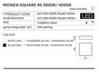 Kattovalaisin AZzardo Monza sq AZ2275 hinta ja tiedot | Kattovalaisimet | hobbyhall.fi