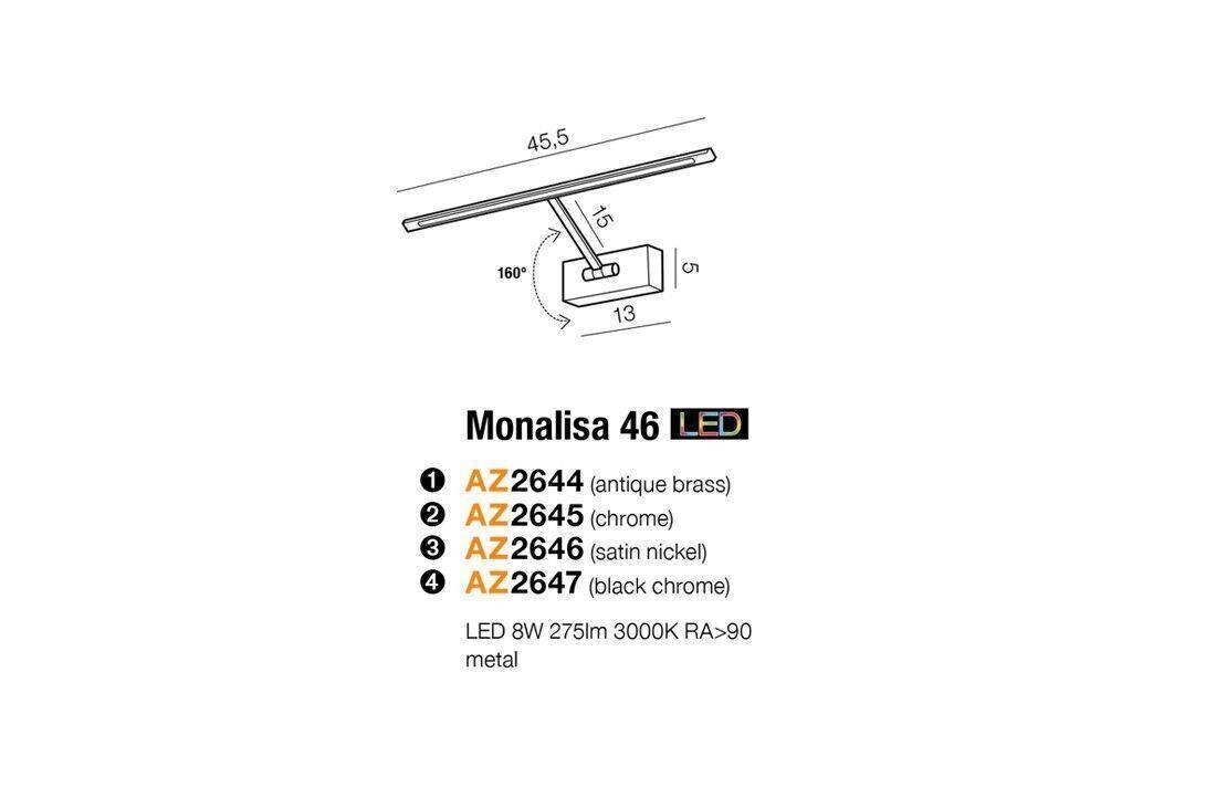 Seinävalaisin AZzardo Monalisa AZ2644 hinta ja tiedot | Seinävalaisimet | hobbyhall.fi