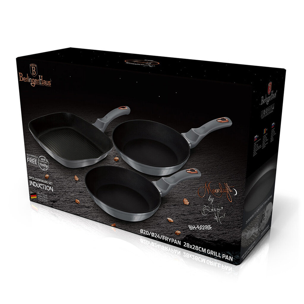 Berlinger Haus 3- pannun setti Moonlight Edition hinta ja tiedot | Paistinpannut | hobbyhall.fi