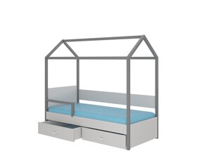 ADRK Furniture Otello-sänky sivusuojalla, 80 x 180 cm, tummanruskea/valkoinen hinta ja tiedot | Lastensängyt | hobbyhall.fi