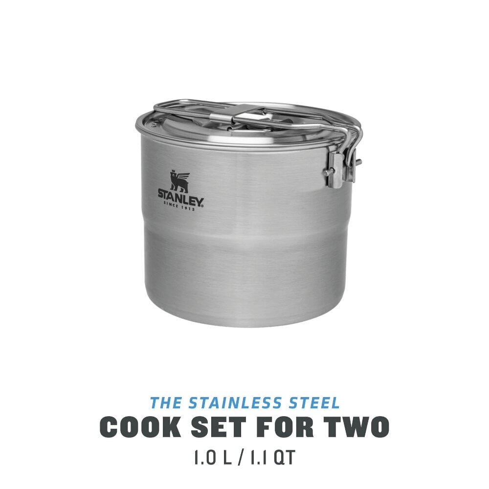 Retkikeitin ja ruokailusetti, The Stainless Steel Cook Set For Two 1 l, ruostumaton teräs hinta ja tiedot | Kattilat ja painekattilat | hobbyhall.fi