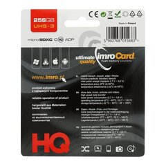 Imro microSD 256 GB Muistikortti adapterilla /Class 10 UHS 3 hinta ja tiedot | Puhelimen muistikortit | hobbyhall.fi