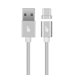 TB Magneettikaapeli USB C - USB hopea 1 m hinta ja tiedot | Kaapelit ja adapterit | hobbyhall.fi