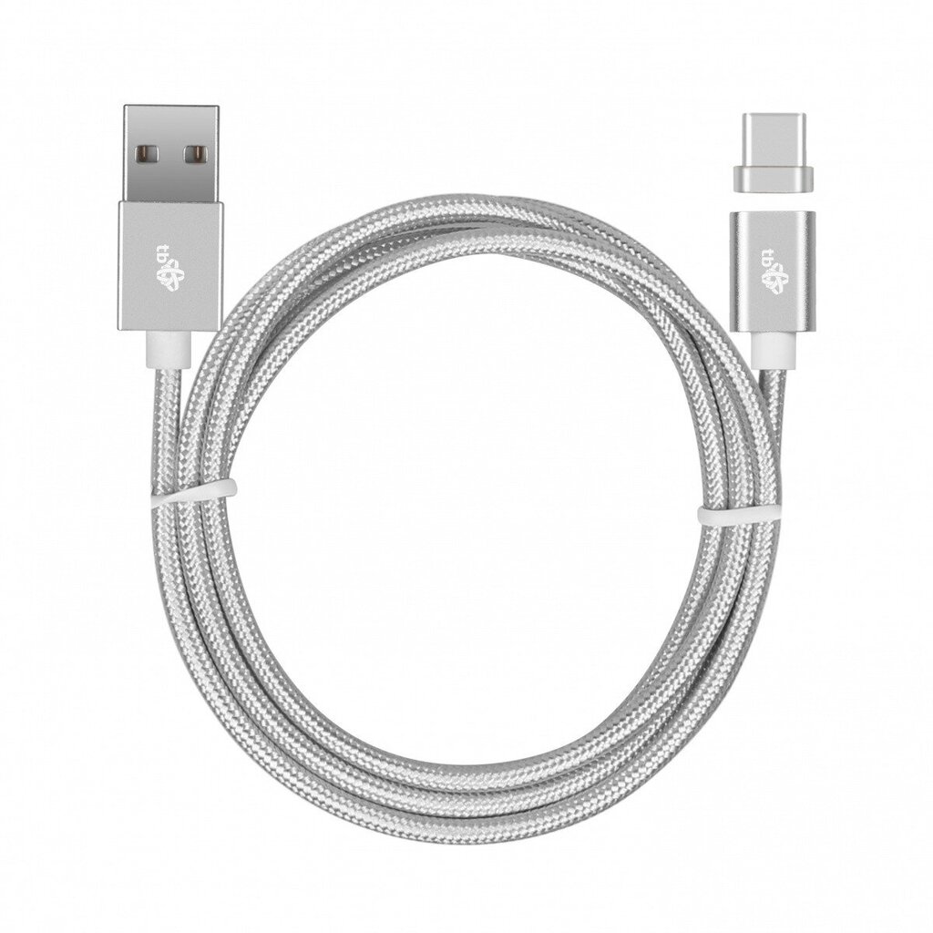 TB Magneettikaapeli USB C - USB hopea 1 m hinta ja tiedot | Kaapelit ja adapterit | hobbyhall.fi