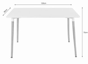 Pöytä Mufart Adria TRE, valkoinen hinta ja tiedot | Ruokapöydät | hobbyhall.fi
