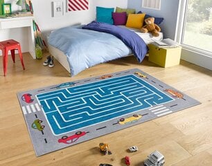 Hanse Home -lastenhuoneen matto Labyrinth Race, sinivalkoinen, 80x150cm hinta ja tiedot | Isot matot | hobbyhall.fi