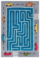 Hanse Home -lastenhuoneen matto Labyrinth Race, sinivalkoinen, 80x150cm hinta ja tiedot | Isot matot | hobbyhall.fi
