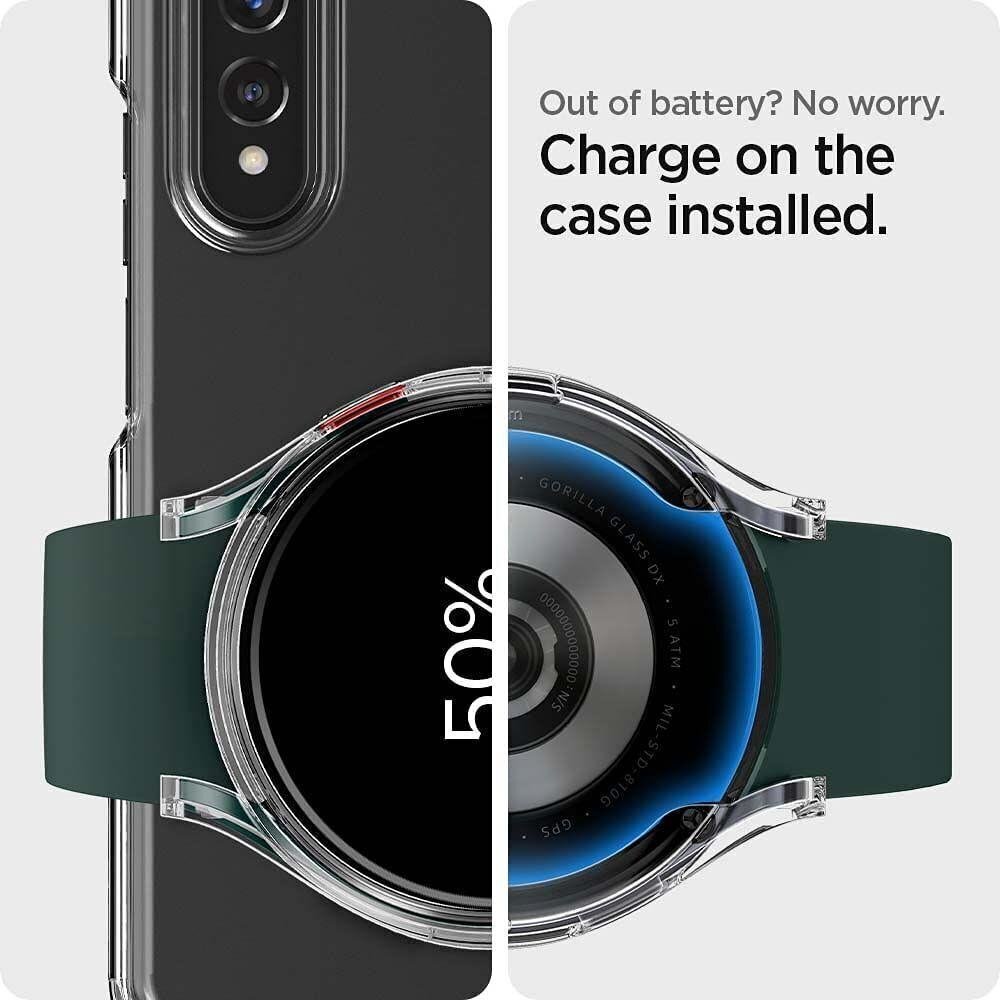 Spigen ULTRA HYBRID GALAXY Watch 4/5 (44 MM) CRYSTAL CLEAR hinta ja tiedot | Älykellojen ja aktiivisuusrannekkeiden lisätarvikkeet | hobbyhall.fi