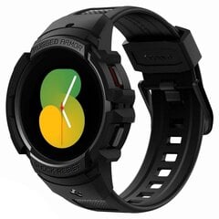 Spigen RUGGED ARMOR "PRO" GALAXY Watch 4/5 (44MM) MUSTA hinta ja tiedot | Älykellojen ja aktiivisuusrannekkeiden lisätarvikkeet | hobbyhall.fi