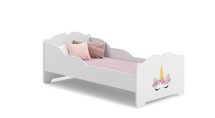 Sänky ADRK Furniture Ximena Unicorn, 160x80 cm, valkoinen hinta ja tiedot | Lastensängyt | hobbyhall.fi