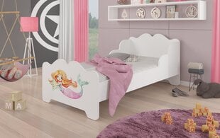 Sänky ADRK Furniture Ximena Merenneito tähdellä, 160x80 cm, valkoinen hinta ja tiedot | Lastensängyt | hobbyhall.fi