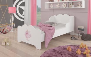 Sänky ADRK Furniture Ximena Ballerina, 140x70 cm, valkoinen hinta ja tiedot | Lastensängyt | hobbyhall.fi