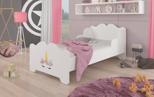 Sänky ADRK Furniture Ximena Unicorn, 140x70 cm, valkoinen hinta ja tiedot | Lastensängyt | hobbyhall.fi