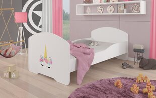 Sänky ADRK Furniture Pepe Unicorn, 160x80 cm, valkoinen hinta ja tiedot | Lastensängyt | hobbyhall.fi