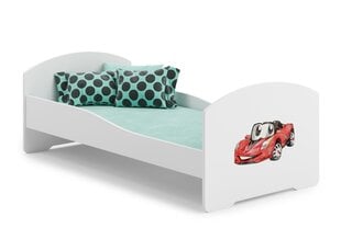 Sänky ADRK Furniture Pepe Red Car, 160x80 cm, valkoinen hinta ja tiedot | Lastensängyt | hobbyhall.fi