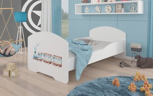 Sänky ADRK Furniture Pepe Railway, 160x80 cm, valkoinen hinta ja tiedot | Lastensängyt | hobbyhall.fi