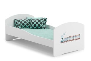 Sänky ADRK Furniture Pepe Railway, 160x80 cm, valkoinen hinta ja tiedot | Lastensängyt | hobbyhall.fi