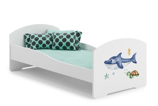 Sänky ADRK Furniture Pepe Sea Animals, 160x80 cm, valkoinen hinta ja tiedot | Lastensängyt | hobbyhall.fi