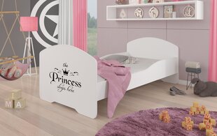 Sänky ADRK Furniture Pepe Princess Black, 140x70 cm, valkoinen hinta ja tiedot | Lastensängyt | hobbyhall.fi