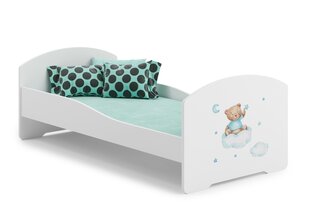 Sänky ADRK Furniture Pepe Teddy Bear and Cloud, 140x70 cm, valkoinen hinta ja tiedot | Lastensängyt | hobbyhall.fi