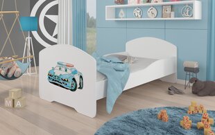 Sänky ADRK Furniture Pepe Police Car, 140x70 cm, valkoinen hinta ja tiedot | Lastensängyt | hobbyhall.fi