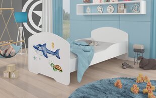 Sänky ADRK Furniture Pepe Sea Animals, 140x70 cm, valkoinen hinta ja tiedot | ADRK Furniture Lastenhuoneen kalusteet | hobbyhall.fi