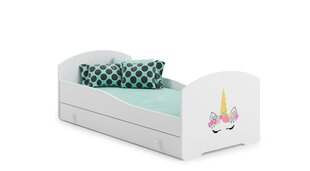 Sänky ADRK Furniture Pepe Unicorn, 140x70 cm, valkoinen hinta ja tiedot | ADRK Furniture Lastenhuoneen kalusteet | hobbyhall.fi