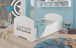 Sänky ADRK Furniture Pepe Railway, 140x70 cm, valkoinen hinta ja tiedot | Lastensängyt | hobbyhall.fi