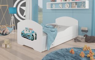 Sänky ADRK Furniture Pepe Police Car, 140x70 cm, valkoinen hinta ja tiedot | Lastensängyt | hobbyhall.fi