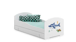 Sänky ADRK Furniture Pepe Sea Animals, 140x70 cm, valkoinen hinta ja tiedot | Lastensängyt | hobbyhall.fi