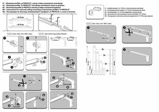 Täydellinen alumiininen verhotanko "A-PROFILE" valkoinen, 150 cm hinta ja tiedot | Verhotangot | hobbyhall.fi