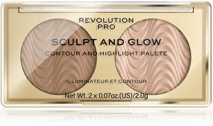 Sculpt and Glow Desert Sky PRO (Contour and Highlight Palette) 4 g hinta ja tiedot | Meikkivoiteet ja puuterit | hobbyhall.fi