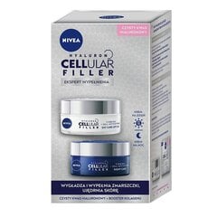 Nivea Hyaluron Cellular Filler setti: ryppyjä ehkäisevä päivävoide, 50 ml + yövoide, 50 ml hinta ja tiedot | Kasvovoiteet | hobbyhall.fi