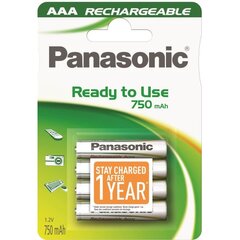 Panasonic akku Ready To Use HR03 (AAA) 750 mAh hinta ja tiedot | Paristot | hobbyhall.fi