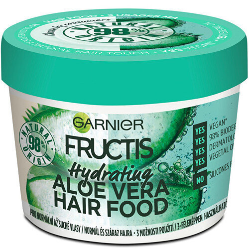 Garnier kosteuttava naamio normaaleille ja kuiville hiuksille (Aloe Vera Hair Diet) 390 ml hinta ja tiedot | Naamiot, öljyt ja seerumit | hobbyhall.fi