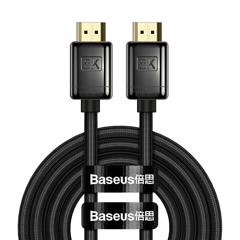 Baseus High Definition Series HDMI 2.1 -kaapeli, 8K 60Hz, 3D, HDR, 48Gbps, 3m (musta) hinta ja tiedot | Kaapelit ja adapterit | hobbyhall.fi