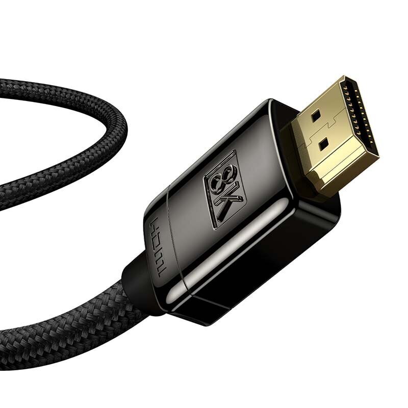 Baseus High Definition Series HDMI 2.1 -kaapeli, 8K 60Hz, 3D, HDR, 48Gbps, 1m (musta) hinta ja tiedot | Kaapelit ja adapterit | hobbyhall.fi