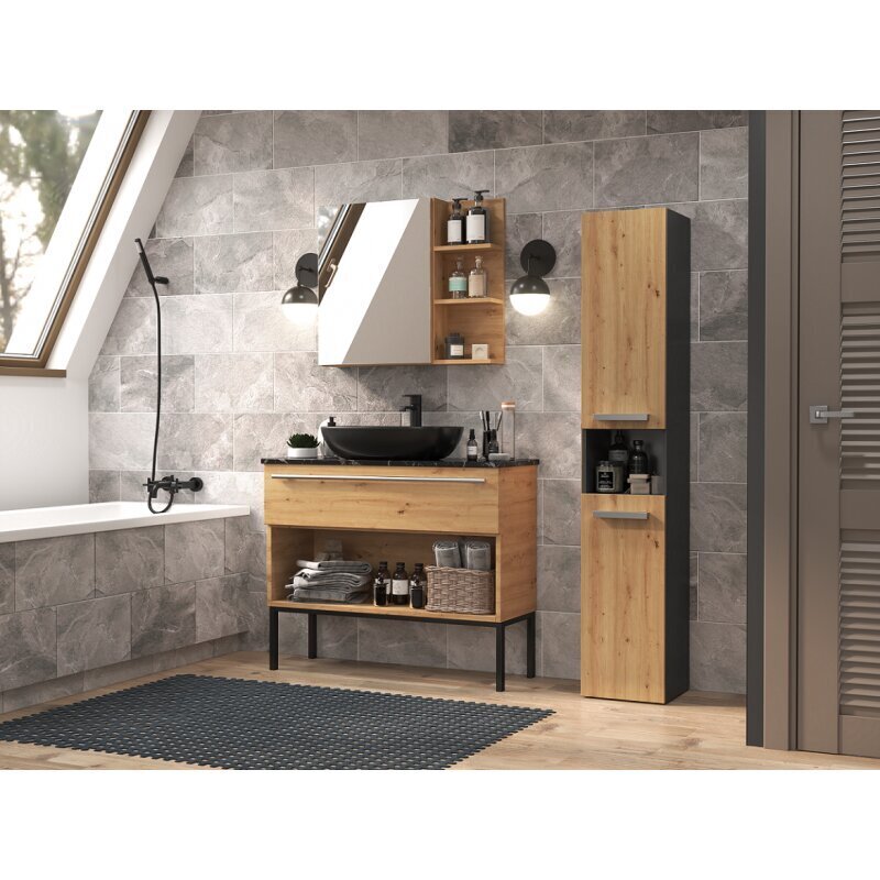 Kylpyhuonekaappi NEL III, ruskea hinta ja tiedot | Kylpyhuonekaapit | hobbyhall.fi