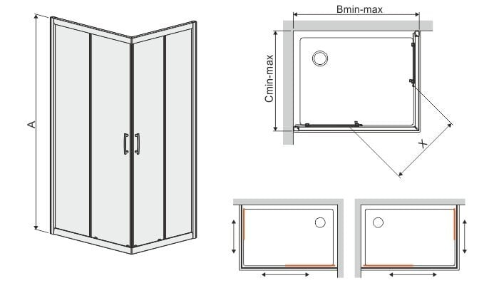 Sanplast TX KN/TX5b 80x120s Suihkukaappi profiili matta hopea, koristeltu lasi cora hinta ja tiedot | Suihkukaapit ja suihkunurkat | hobbyhall.fi