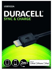 Kaapeli Duracell USB-Lightning, 2m hinta ja tiedot | Duracell Puhelimet, älylaitteet ja kamerat | hobbyhall.fi