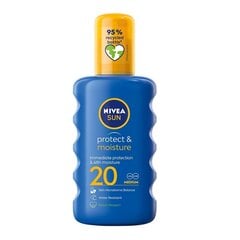 Nivea Sun Protect and Moisture SPF20 kosteuttava aurinkovoide, 200ml hinta ja tiedot | Aurinkovoiteet | hobbyhall.fi