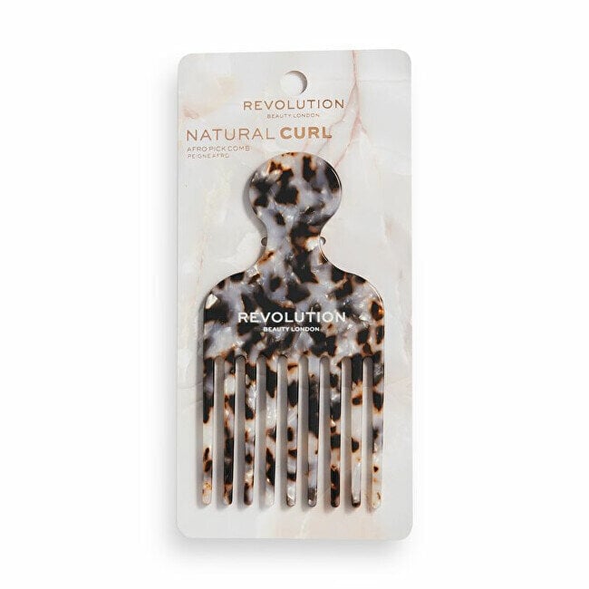 Kiharoiden hiusten kampa Revolution Natural Curl Afro Pick, kilpikonnan kuoren värinen hinta ja tiedot | Hiusharjat, kammat ja sakset | hobbyhall.fi