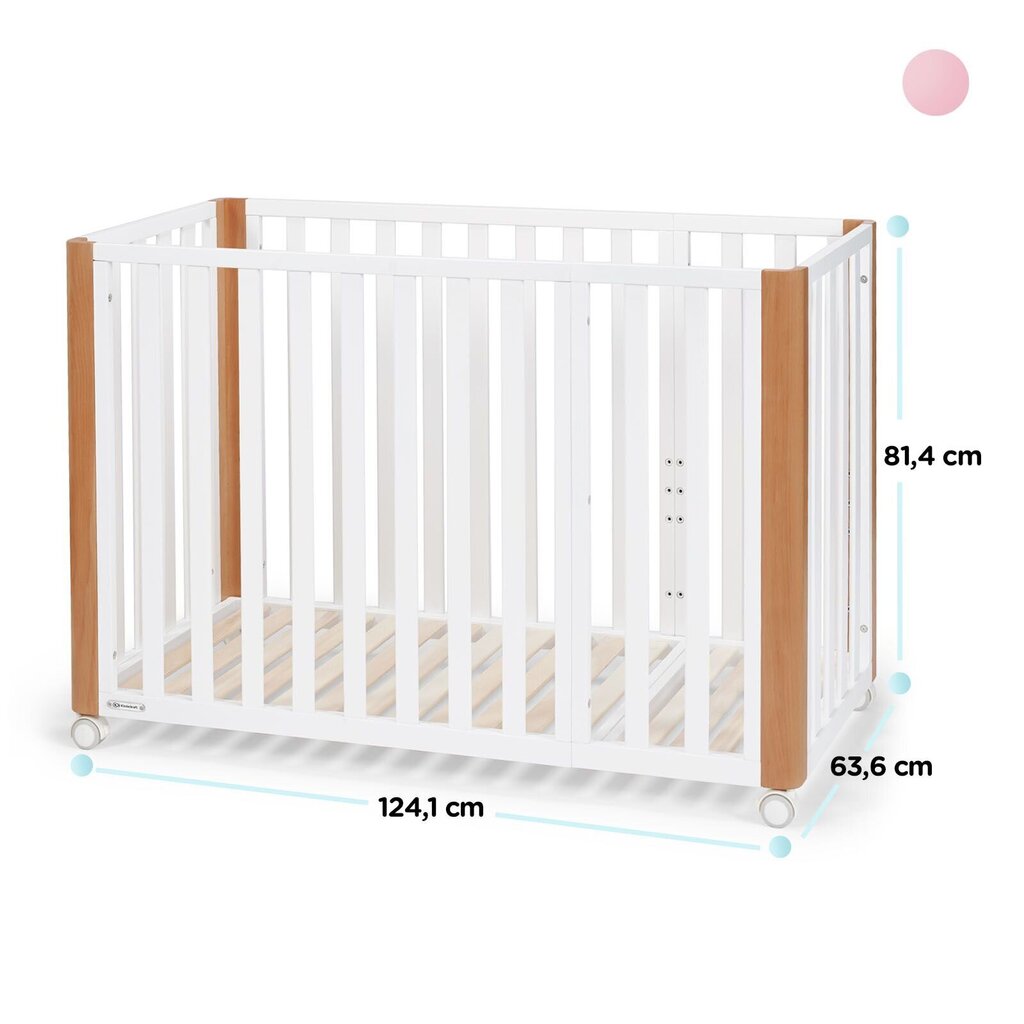 Vauvansänky Kinderkraft Koya 60x90 cm patjalla 4in1, valkoinen hinta ja tiedot | Pinnasängyt | hobbyhall.fi