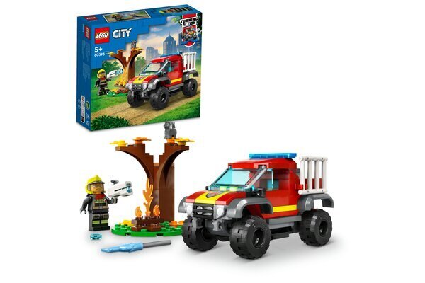 60393 LEGO® City Palokunnan nelivetoauto hinta ja tiedot | LEGOT ja rakennuslelut | hobbyhall.fi