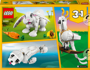 31133 LEGO® Creator 3in1 Valkoinen jänis hinta ja tiedot | LEGO® Lapset | hobbyhall.fi