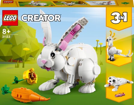 31133 LEGO® Creator 3in1 Valkoinen jänis hinta ja tiedot | LEGOT ja rakennuslelut | hobbyhall.fi