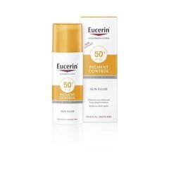 Eucerin Pigment Control Pigment Control Sun Fluid SPF 50+ - Emulsio kasvojen rusketukseen depigmentoivalla vaikutuksella 50 ml hinta ja tiedot | Eucerin Vartalonhoito | hobbyhall.fi