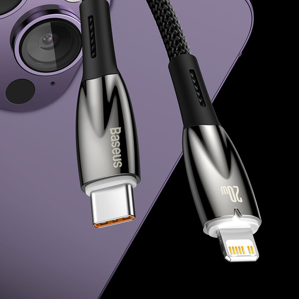 Baseus Glimmer Series USB-C - Lightning 480Mb/s PD 20W 1m valkoinen hinta ja tiedot | Puhelinkaapelit | hobbyhall.fi